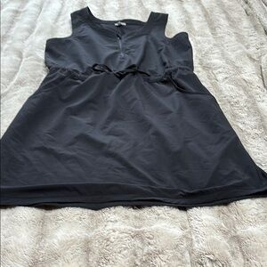 Talbots Black Sleeveless Dress with Waist Tie